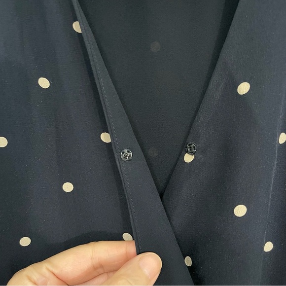 Talbots Navy Polka Dot Midi Dress - Picture 12 of 16